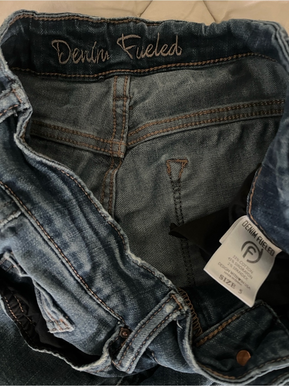 Denim Fueled women’s skinny blue jeans size 5